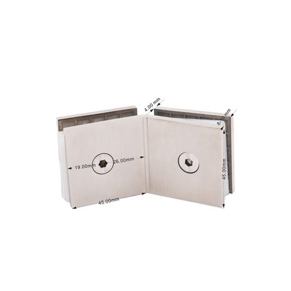 Square 135 Degree Stainless Steel Glass Clamp Shower Door Glass Brackets