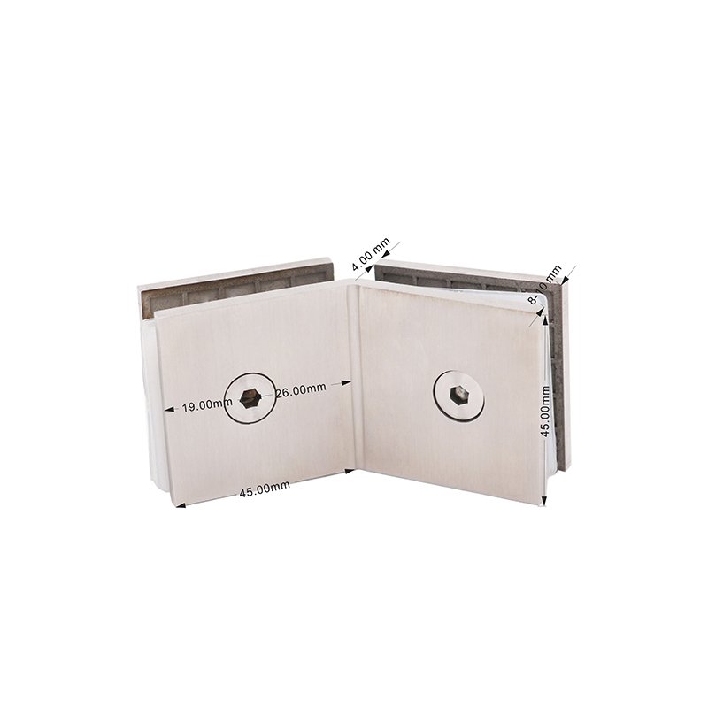 Square 135 Degree Stainless Steel Glass Clamp Shower Door Glass Brackets