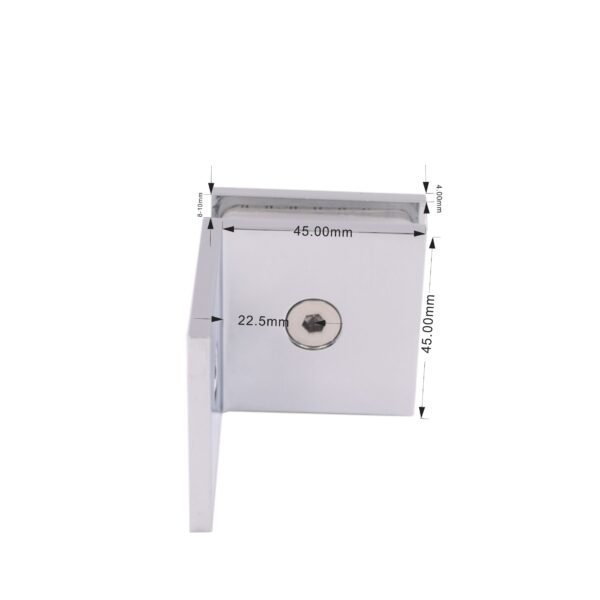 Square 90 Degree Brass Glass Holding Clamp Bathroom Door Clips
