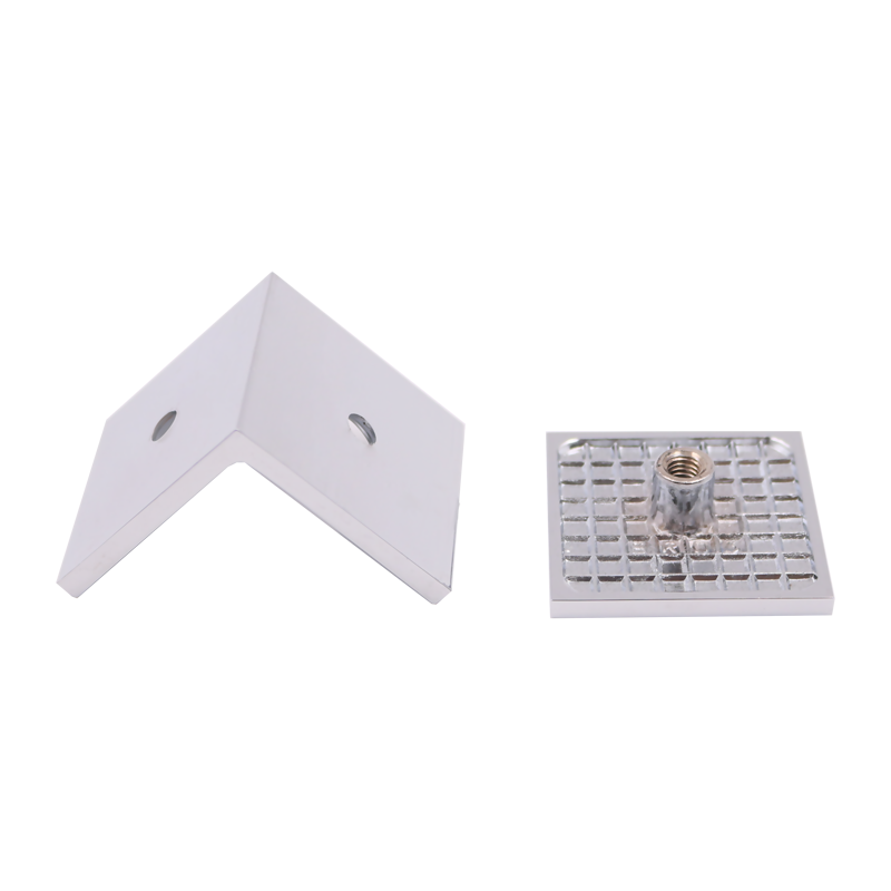 Square 90 Degree Brass Glass Holding Clamp Bathroom Door Clips