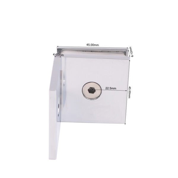 Square 90 Degree Brass Wall Mounted Chrome Sleeve Glass Holde Clamp Glass Barckets