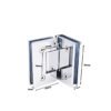 Square 90 Degree Glass To Glass Brass Shower Door Hinge