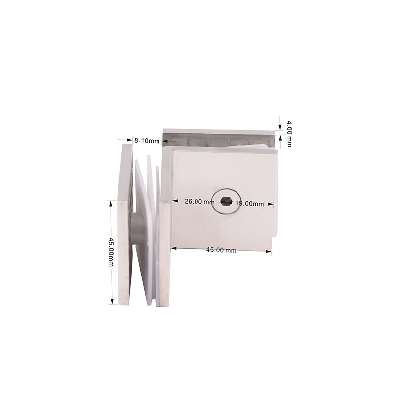 Square 90 Degree Stainless Steel Black Gold Glass Clamp Bracket Holder