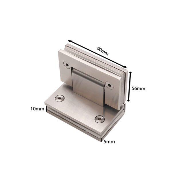 Square Adjustable Glass To Glass Chrome Stainless Steel Glass Door Hinge