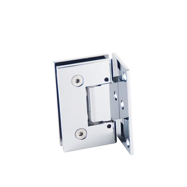 Square Bevel Full Back Plate Solid Brass Glass Pivot Hinges
