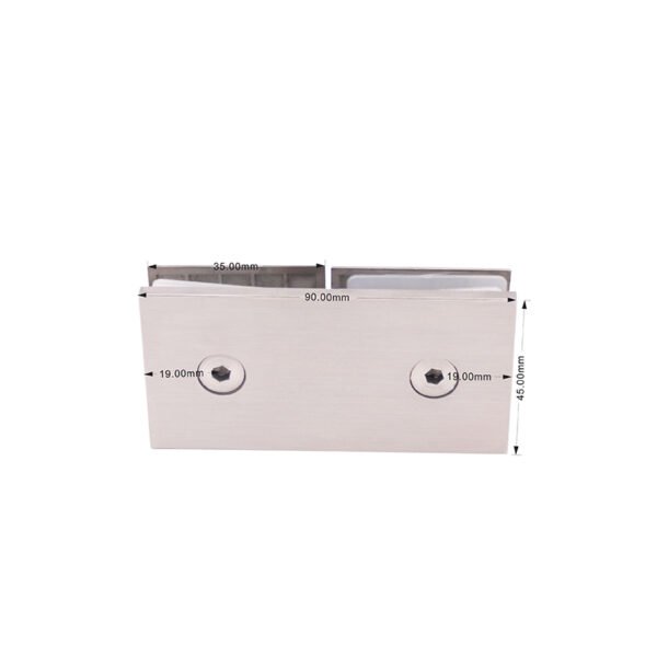 Square Beveled 180 Degree Stainless Steel Glass Clamp Bathroom Clip