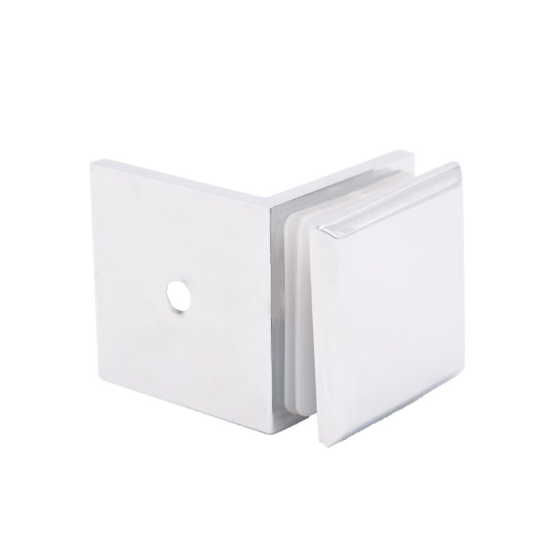 Square Beveled 90 Degree Brass Wall Mounted Glass Clamp Clips For 8-12mm Glass
