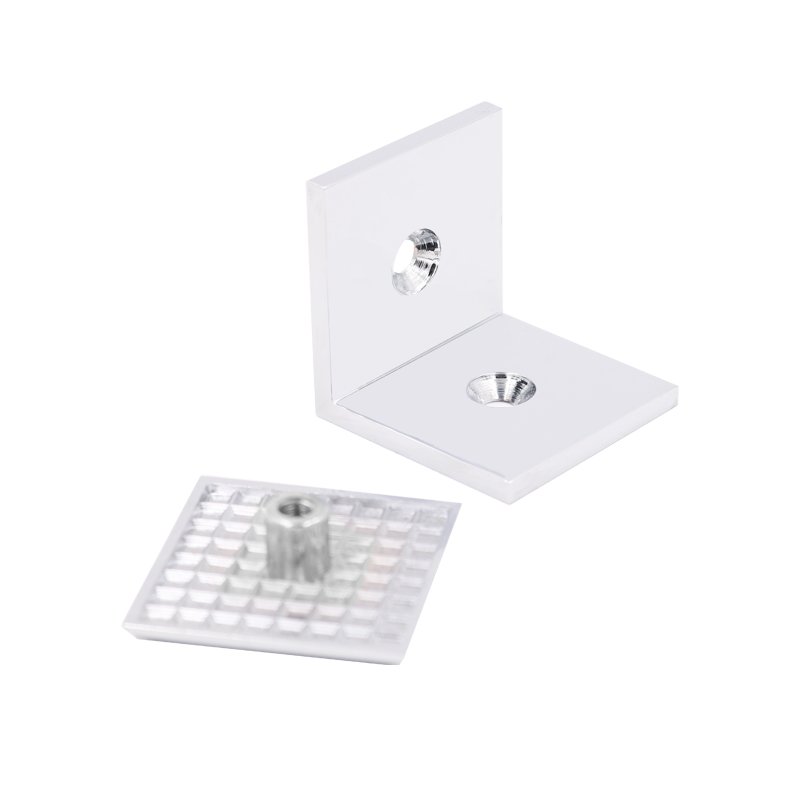 Square Beveled 90 Degree Brass Wall Mounted Glass Clamp Clips For 8-12mm Glass