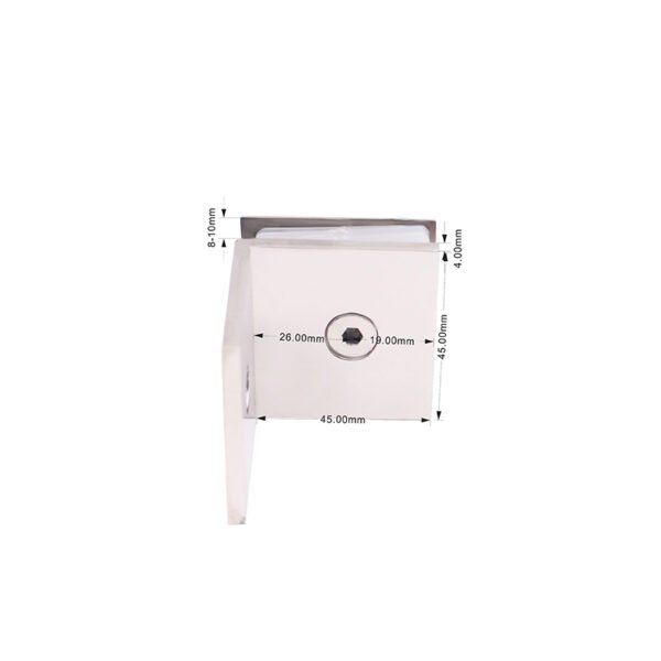 Square Beveled 90 Degree Glass To Wall Ss304 Ss316 Glass Clamps