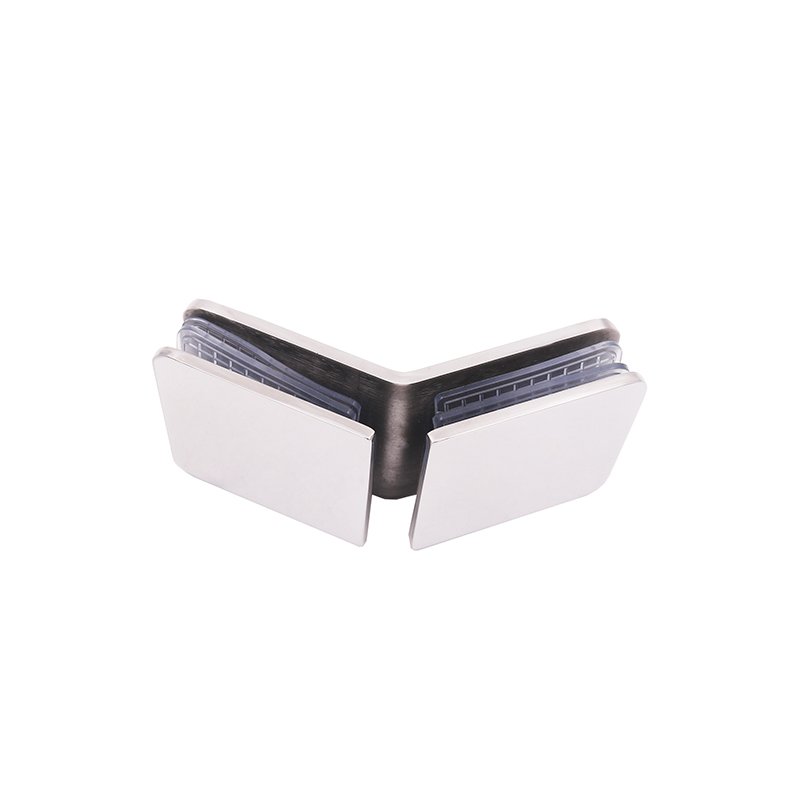 Square Corner 135 Degree Stainless Steel Chrome Gold Black Glass Clamp