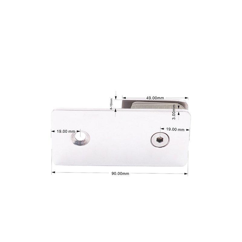 Square Corner 180 Degree Bathroom Glass Clip Stainless Steel Glass Clamp Shower Hardware
