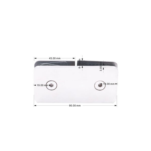 Square Corner 180 Degree Stainless Steel Glass Clamp Shower Door Glass Accessory