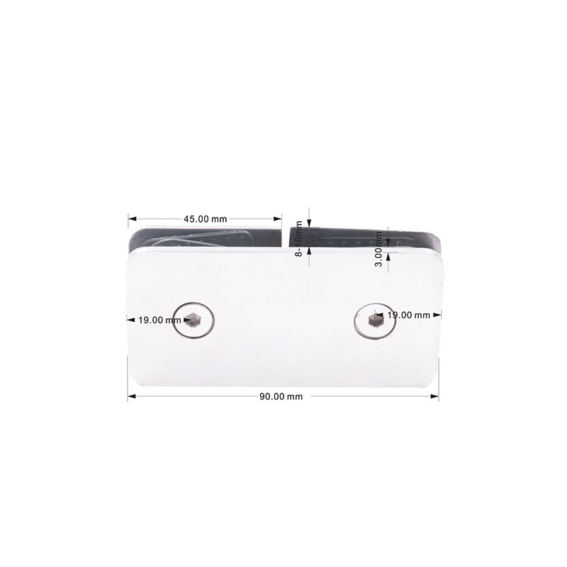 Square Corner 180 Degree Stainless Steel Glass Clamp Shower Door Glass Accessory