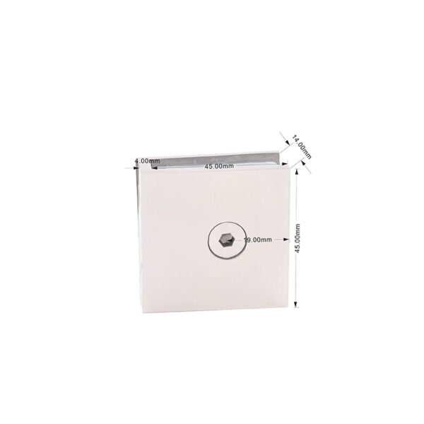Square Curved 0 Degree Stainless Steel Wall Mount Glass Clips Glass Fixing Clamp