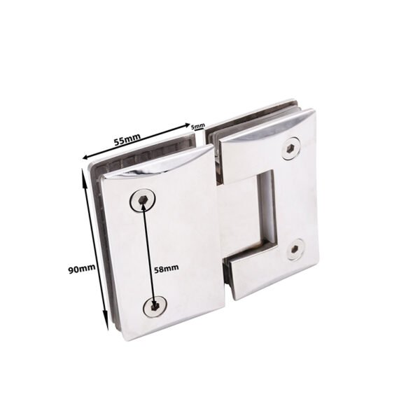 Square Curved Single Axes 180 Degree Glass To Glass Brass Glass Shower Hinge
