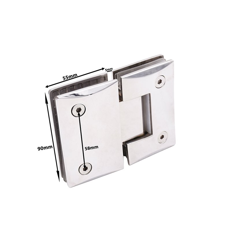 Square Curved Single Axes 180 Degree Glass To Glass Brass Glass Shower Hinge