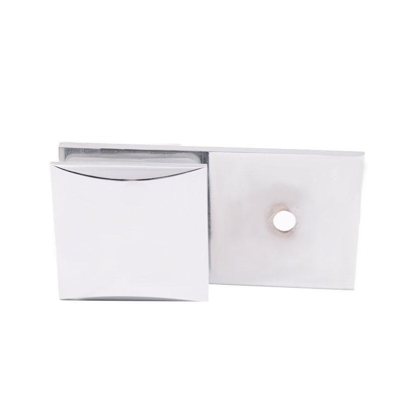 Square Curved Surface 180 Degree Brass Glass To Glass Brackets Clamps