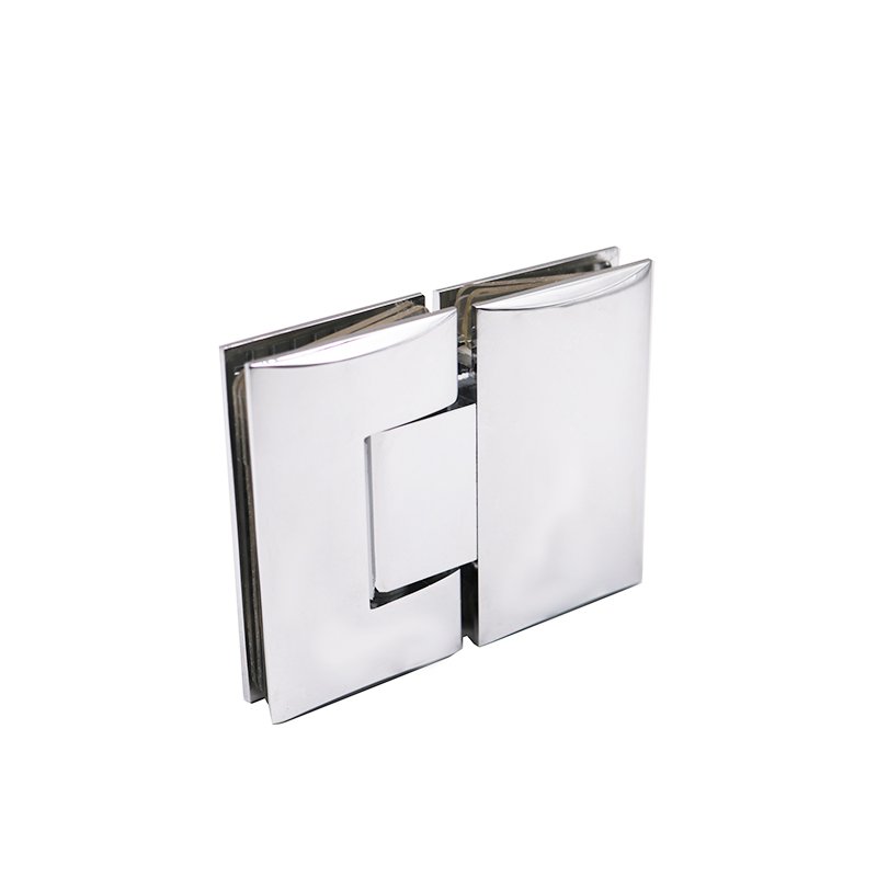 Square Curved Surface 180 Degree Glass To Glass Brass Glass Hinge