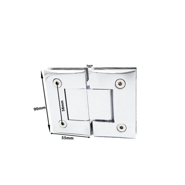 Square Curved Surface 180 Degree Glass To Glass Brass Glass Hinge