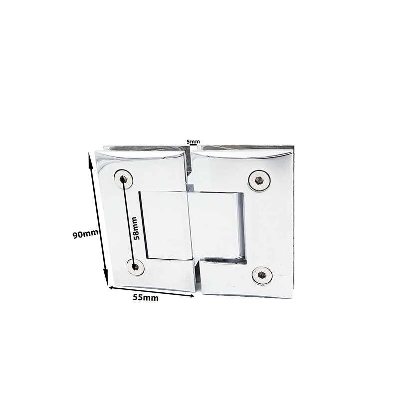 Square Curved Surface 180 Degree Glass To Glass Brass Glass Hinge