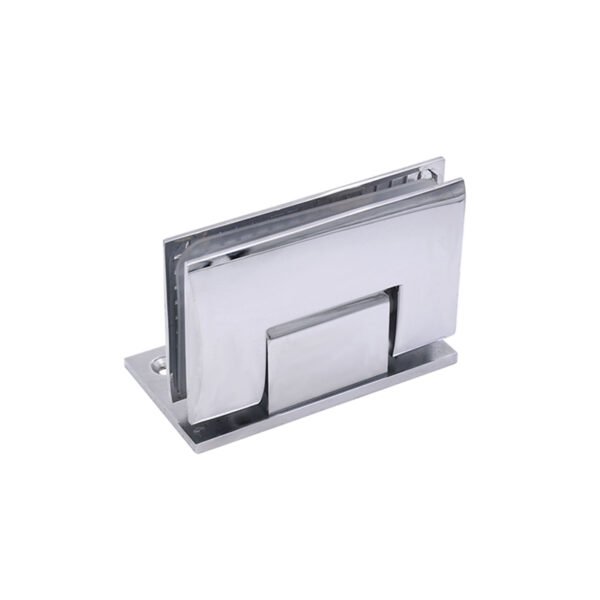 Square Curved Surface Wall Mount Brass Glass Door Hinge Of Full Back Plate