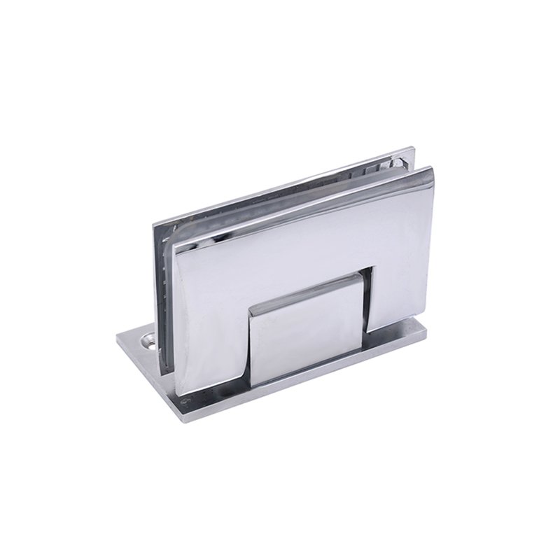 Square Curved Surface Wall Mount Brass Glass Door Hinge Of Full Back Plate