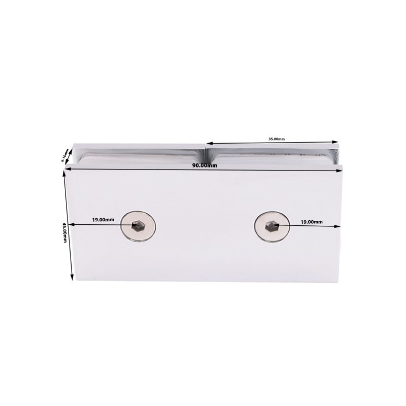 Square Frameless Glass Hardware 180 Degree Brass Glass Accessories Glass Clamp