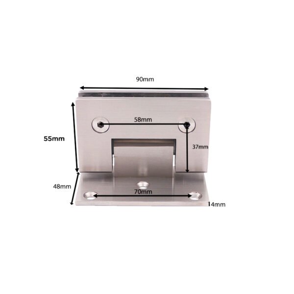 Square Offset Back Plate Wall Mount Stainless Steel Shower Hardware Hinge