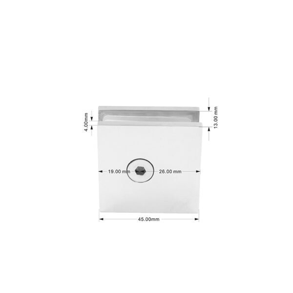 Square Single Hole 0 Degree Stainless Steel Wall Mount Shower Door Glass Clamp