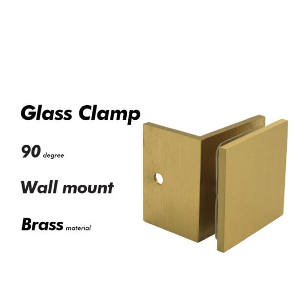 Stain Gold Wall To Glass Shower Door Clamps Glass Hardware