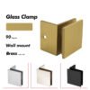 Stain Gold Wall To Glass Shower Door Clamps Glass Hardware