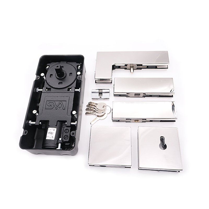 Tempered Glass Gate Door Hardware Kit With Floor Spring Hinge Patch Fittings Door Closers