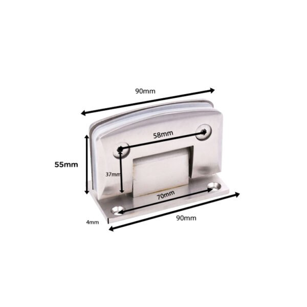 Wall Mount Stainless Steel Glass Door Hinge Shower Enclosure Hardware
